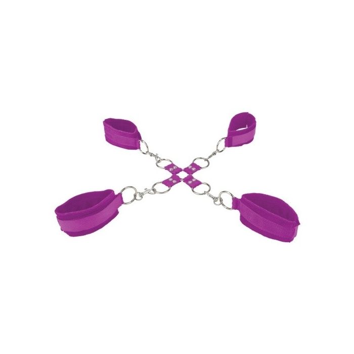 Algemas Pulsos e Tornozelos Ouch! Velcro Hand and Leg Cuffs Roxas