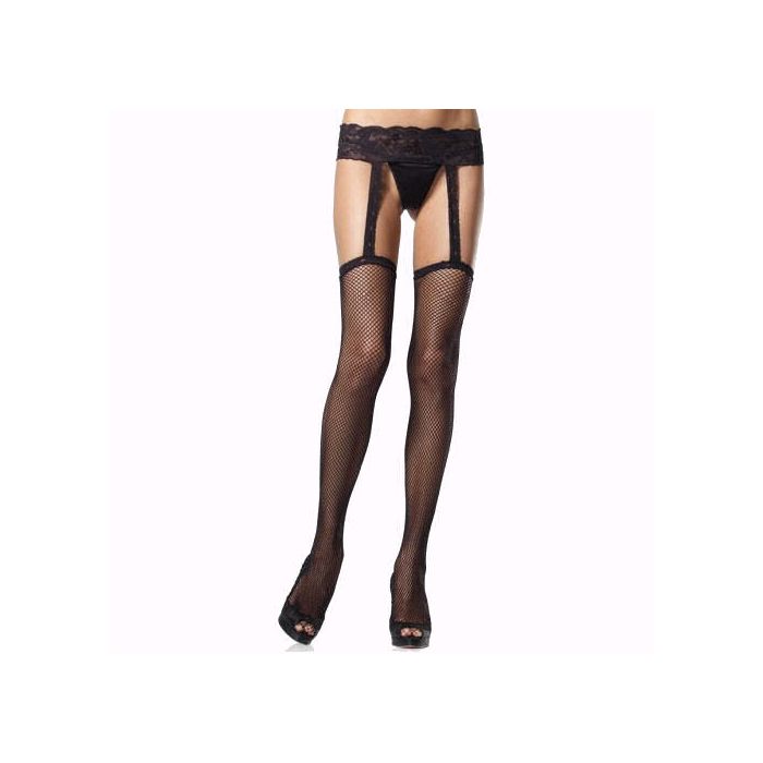 Collants de Rede C/ Cinto de Ligas de Renda