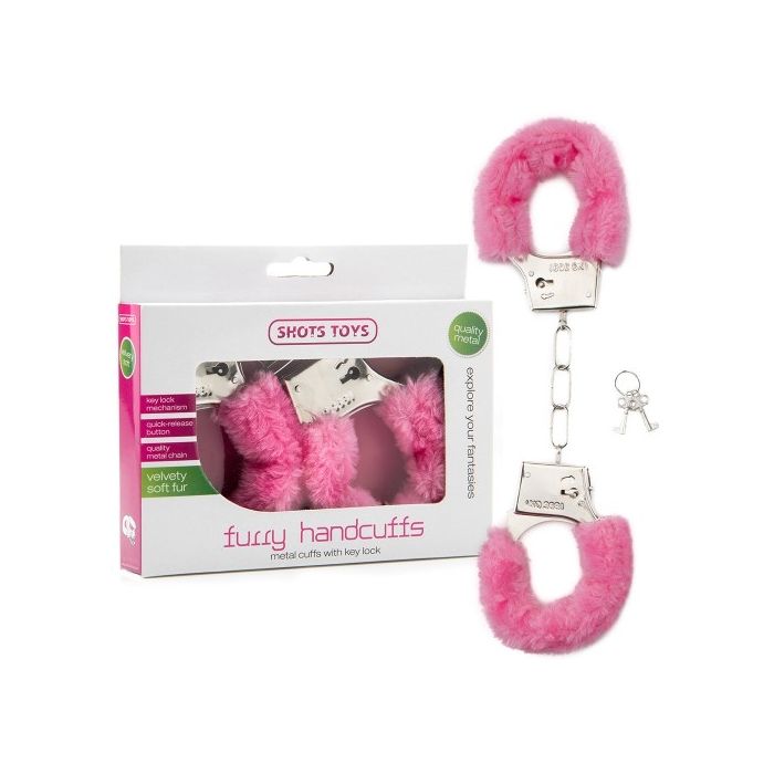 Algemas C/ Peluche Furry Handcuffs Rosa COnjunto