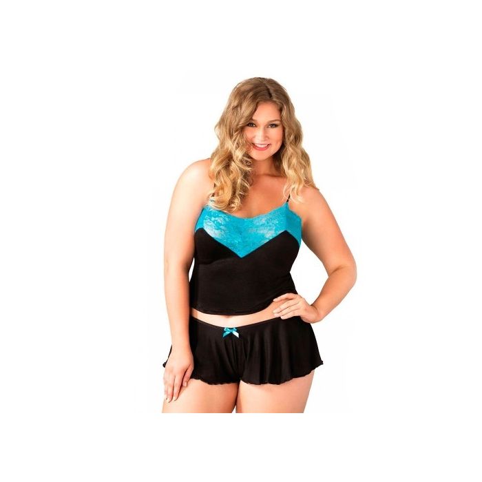 Conjunto Leg Avenue Seraphina Tamanho Grande Preto e Azul