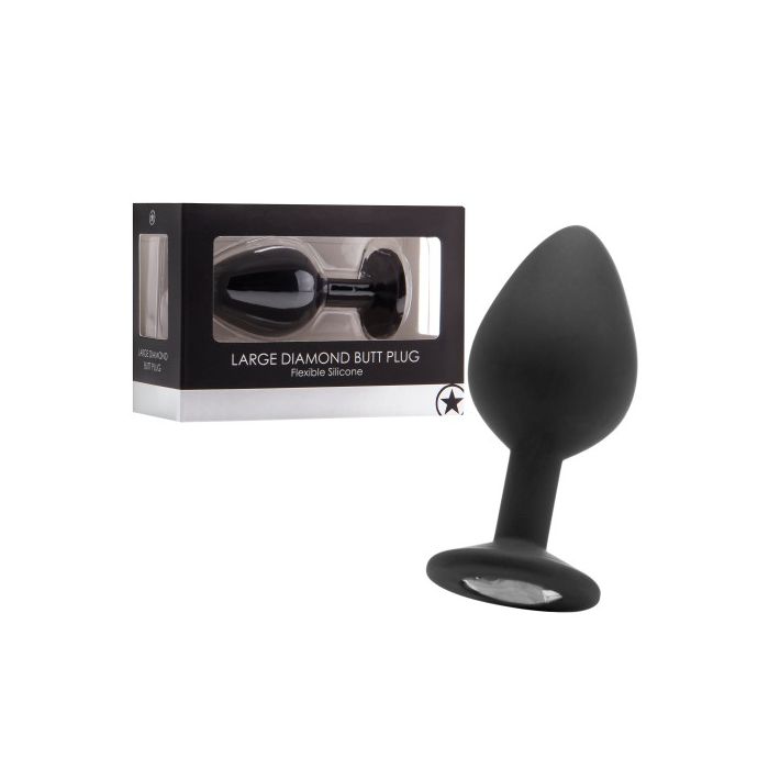 Plug Anal Diamond Butt Plug Largo Preto