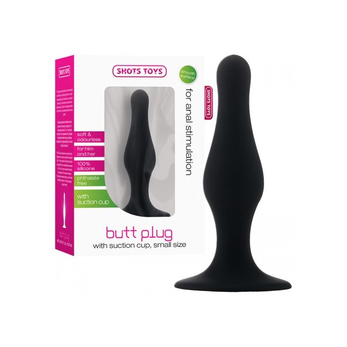 Plug Anal Butt Plug C/ Ventosa Preto Pequeno Kit