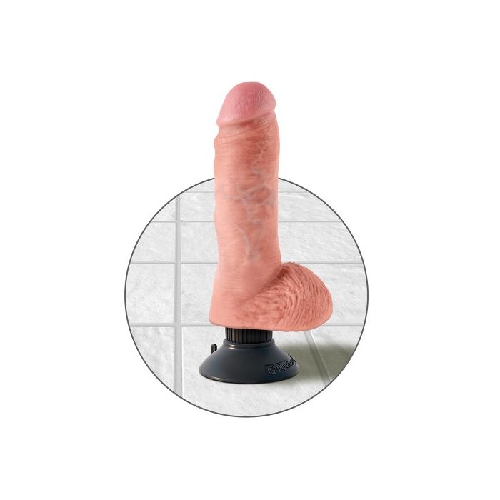 Vibrador Realístico C/ Testículos King Cock Vibrating Cock 8