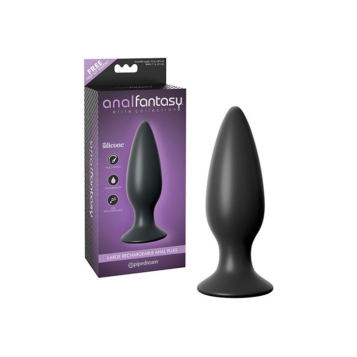 Plug Vibratório Recarregável Large Rechargeable Anal Plug Fantasy Elite Collection Conjunto