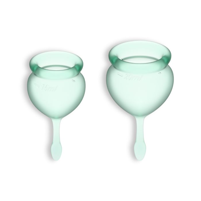 Conjunto de 2 Copos Menstruais Satisfyer Feel Good Verde Claro