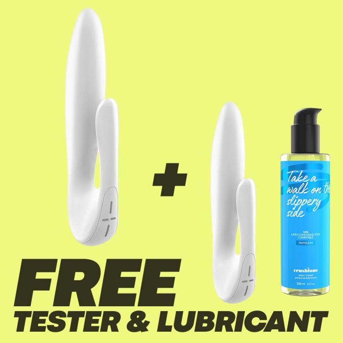 Pack Exclusivo Vibrador Recarregável Ovo J2 Branco C/ Oferta de Tester e Lubrificante Crushious (250 ml)