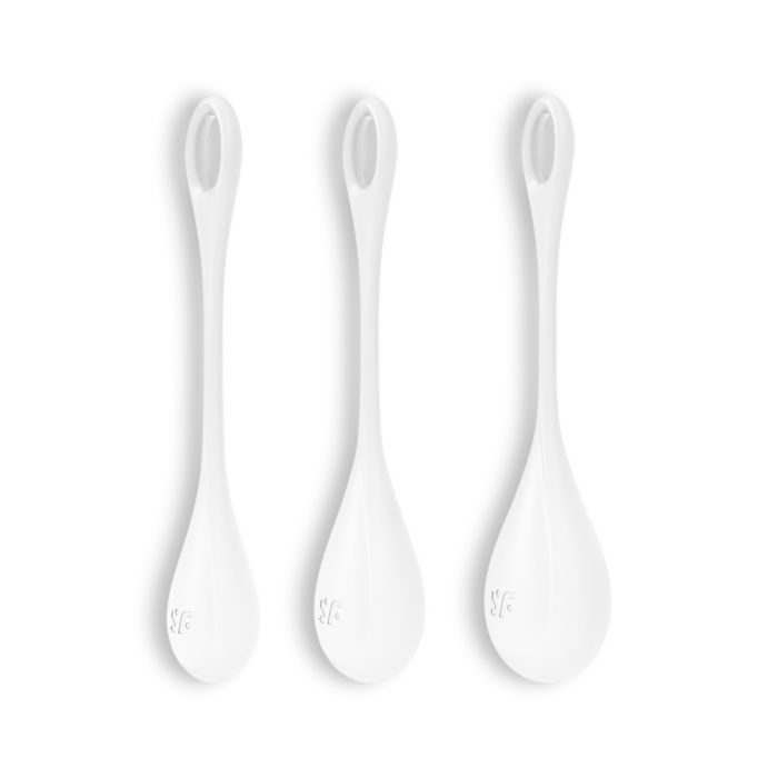Conjunto de 3 Bolas Kegel Yoni Power 1 Satisfyer Brancas
