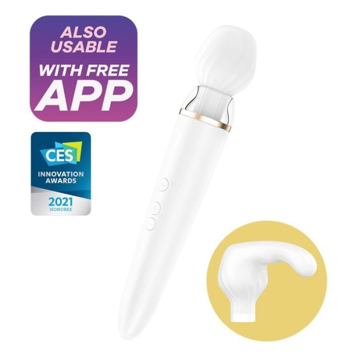 Vibrador Recarregável Double Wand-Er C/ App Satisfyer
