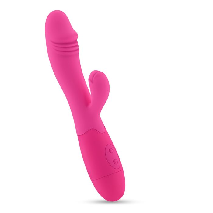 Vibrador Recarregável C/ Estimulador de Clitóris Rosa Choque & Lubrificante à BAse de Água Crushious