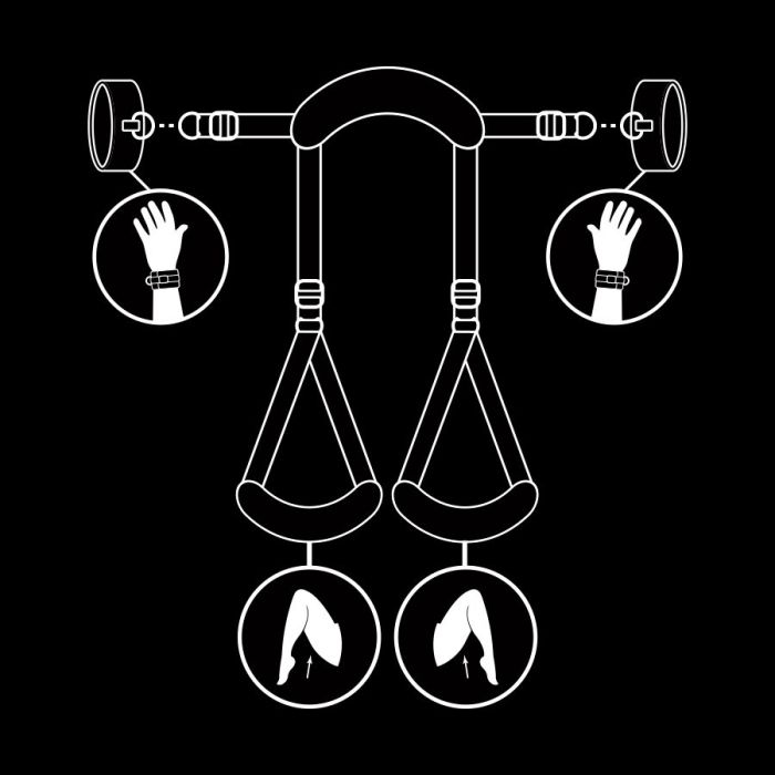 Kit Restrição Fetish Submissive Neck, Hancuffs & Legbelt