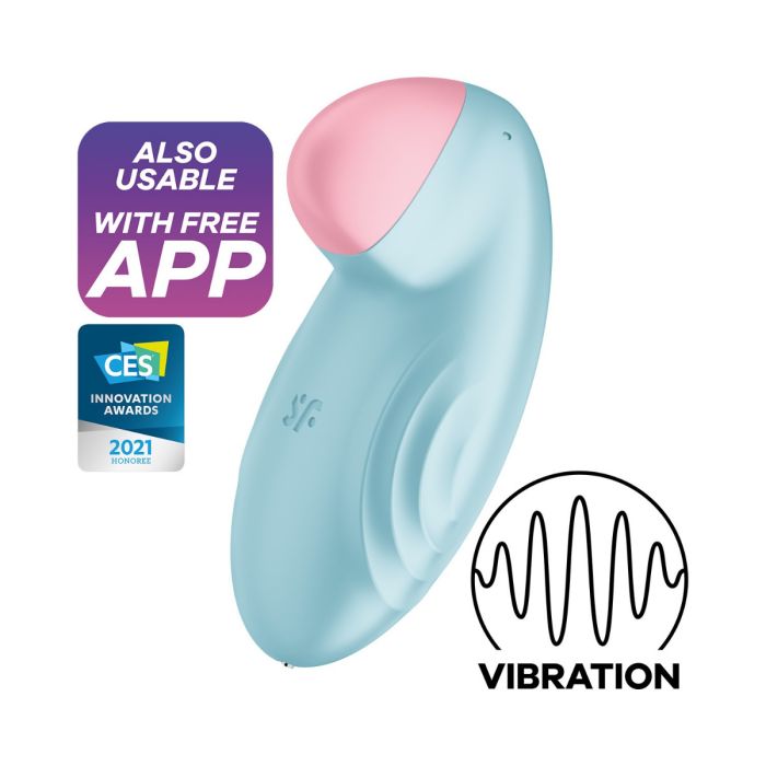 Estimulador Clítoris Satisfyer Tropical Tip Connect App Azul
