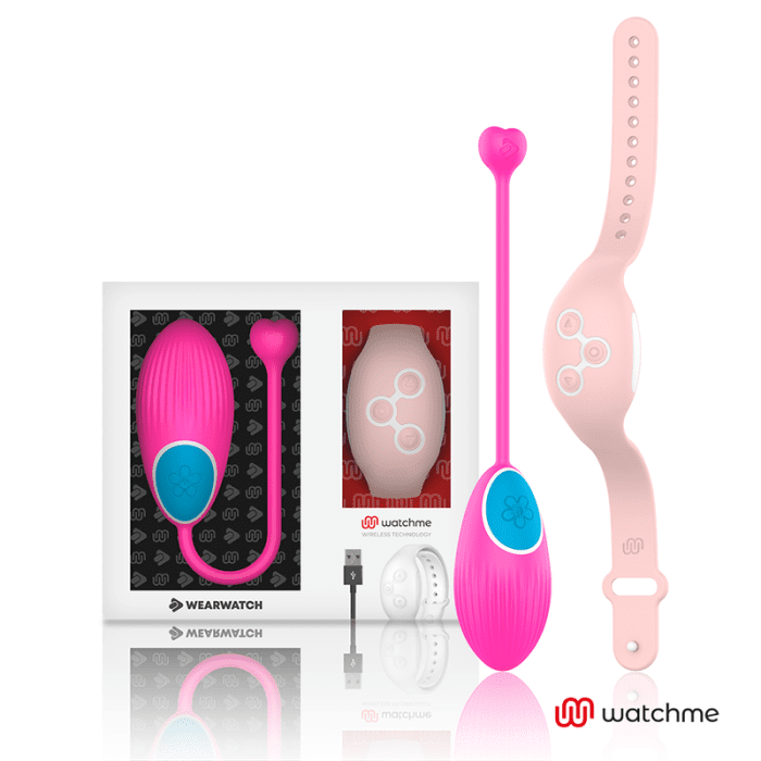 Ovo Vibratório Recarregável WearWatch WatchMe Wireless Fuchsia & Rosa Soft Conjunto