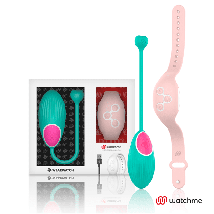 Ovo Vibratório Recarregável WearWatch WatchMe Wireless Aquamarine & Coral Conjunto