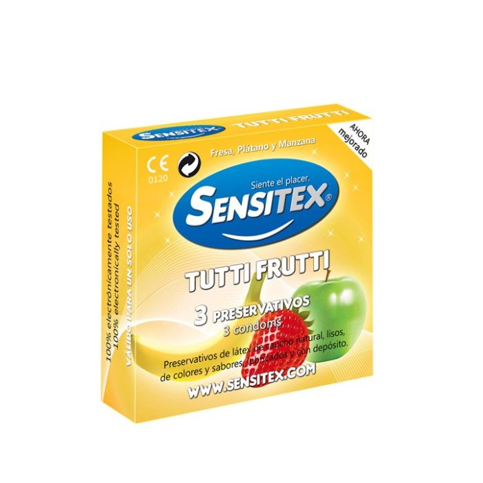 Preservativos Vegan Tuttifrutti Sensitex (3 Un)