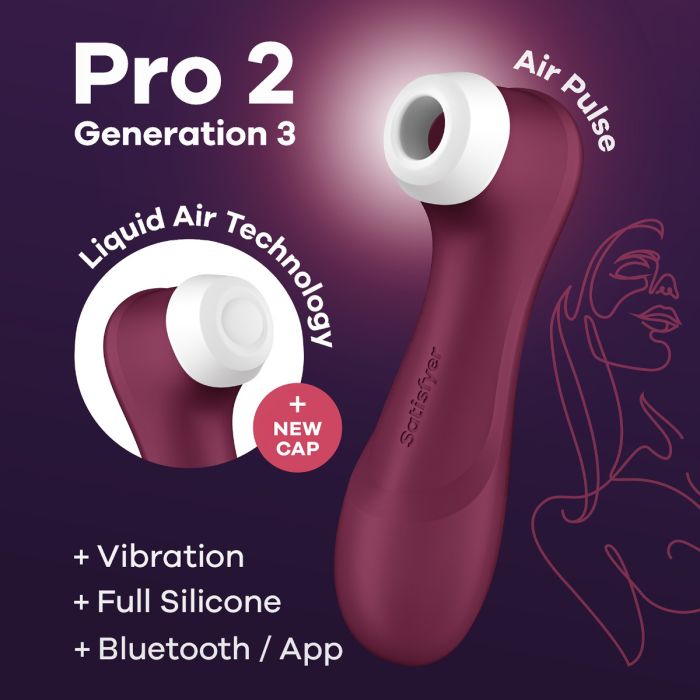 Estimulador Recarregável Clítoris Satisfyer Pro Gen 3 C/ APP Connect Vermelho Tinto