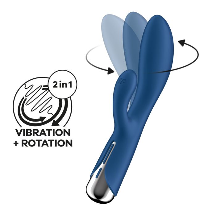 Vibrador Recarregável Satisfyer Spinning Rabbit Azul