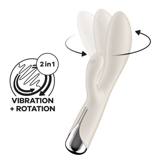 Vibrador Recarregável Satisfyer Spinning Rabbit Bege