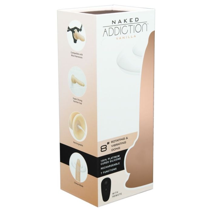 Vibrador Realístico Telecomandado Naked Addiction Rotating & Vibrating Dong Vanilla 8