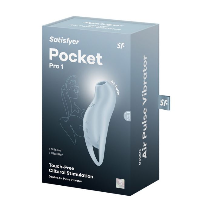 Estimulador Recarregável Clítoris Satisfyer Pocket Pro 1 Azul Caixa