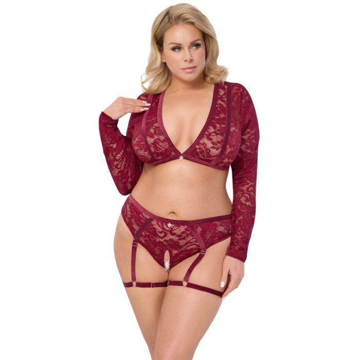 Conjunto Top & Tanga Cottelli Curves Frente