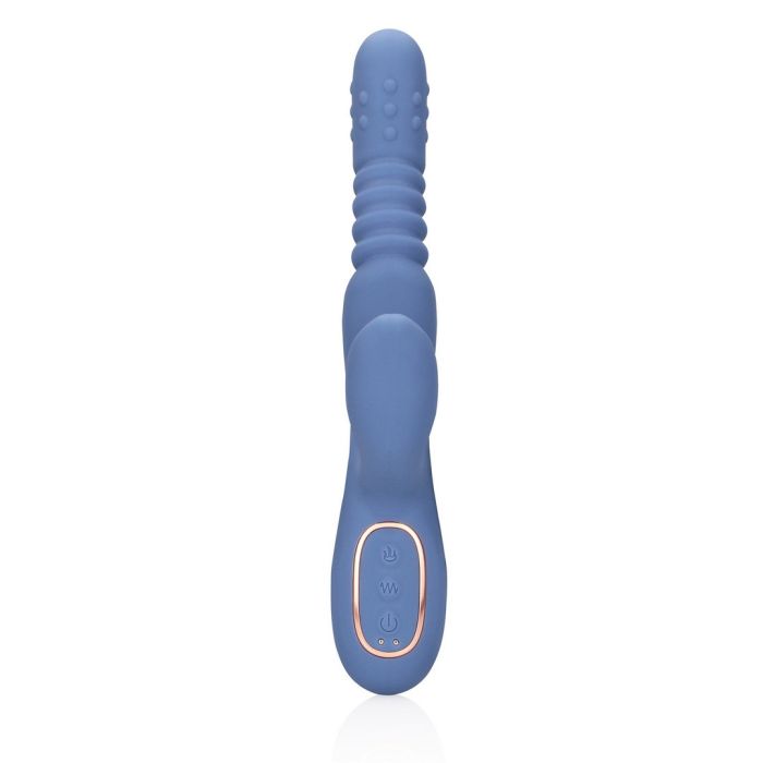 Vibrador Recarregável C/ Pérolas Rotativas & Impulsos Rabbi Blue Nova Loveline