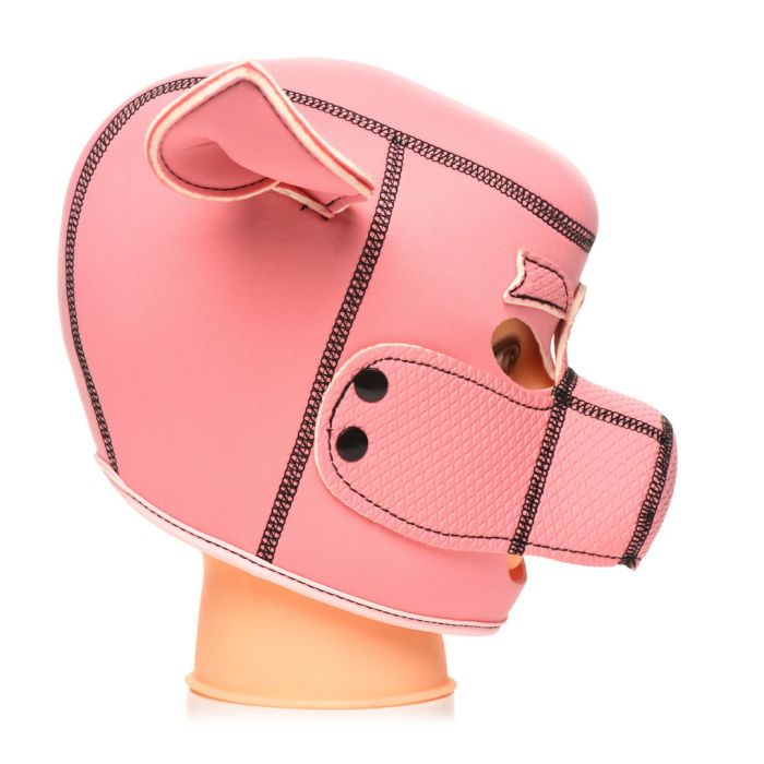 Máscara Porco em Neopreno XR Brands Swine Rosa Lateral