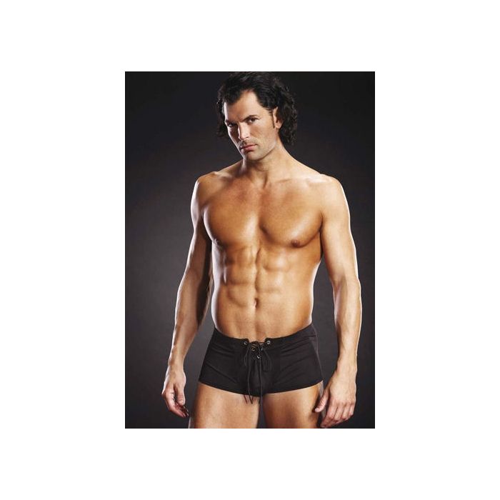Boxer Lace Up Trunk Preto