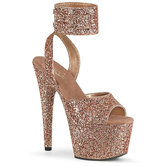 Sandália Pleaser Adore 791 Ouro Rosa