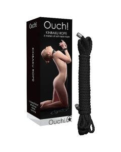 Corda de Restrição Kinbaku 5 Metros Preta Conjunto