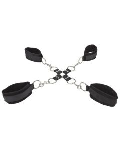 Algemas Pulsos e Tornozelos Ouch! Velcro Hand and Leg Cuffs Pretas