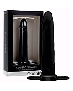 Dildo Dupla Penetração Realistic Treasure Preto