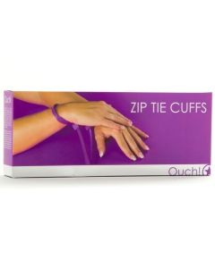 Algemas Descartáveis de Plástico Ouch! Zip Tie Cuffs Roxas Caixa