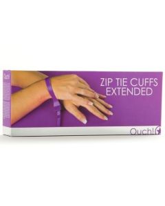 Algemas Descartáveis de Plástico Ouch! Zip Tie Cuffs Extended Roxas Caixa