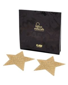 Cobertura Mamilos Flash Glitter Star Bijoux Indiscrets Dourados Caixa