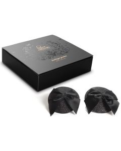 Cobertura Mamilos Burlesque Pasties Glitter & Sattin Bow Bijoux Indiscrets Caixa