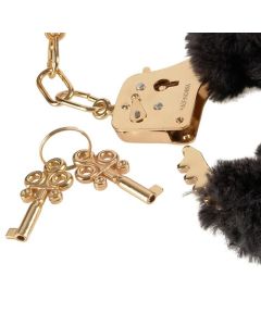 Algemas C/ Peluche Deluxe Furry Cuffs Fetish Fantasy Gold 1