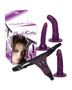 Strap On C/ 3 Dildos Bad Kitty
