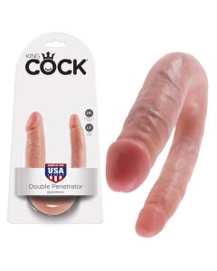 Dildo Duplo Realístico Small Double Trouble King Cock Branco Caixa