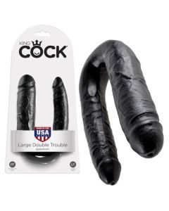 Dildo Duplo Realístico Large Double Trouble King Cock Preto