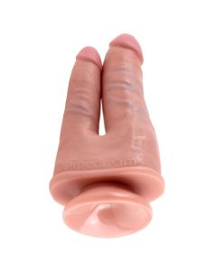 Dildo Duplo Realístico Double Penetrator King Cock Pele Branca