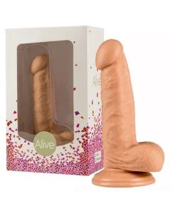 Dildo Realístico Alive Little John Branco Conjunto