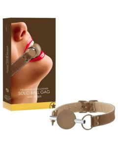 Mordaça Ouch! Solid Ball Gag Premium Castanha Conjunto