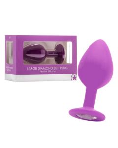 Plug Anal Diamond Butt Plug Largo Roxo