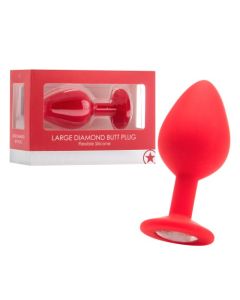 Plug Anal Diamond Butt Plug Largo Vermelho