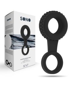 Anel P/ o Pénis e Testículos Sono Preto 2.8 cm Nº47 Caixa