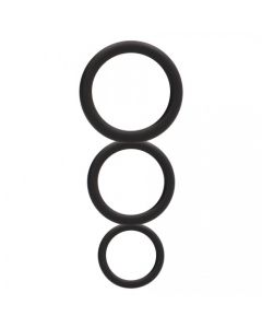 Conjunto de Anéis Round Cock Rings Set Pretos