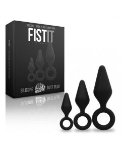 Conjunto de 3 Plugs Anais Fist It Pretos Conjunto