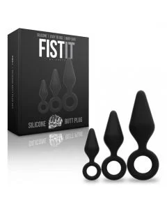 Conjunto de 3 Plugs Anais Fist It Pretos Conjunto