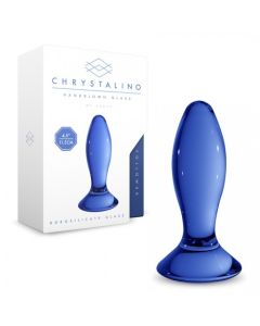 Plug Vidro Follower Chrystalino Azul Conjunto