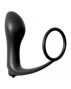 Plug Vibratório C/ Anel Ass Gasm Cockring Vibrating Plug Anal Fantasy 1